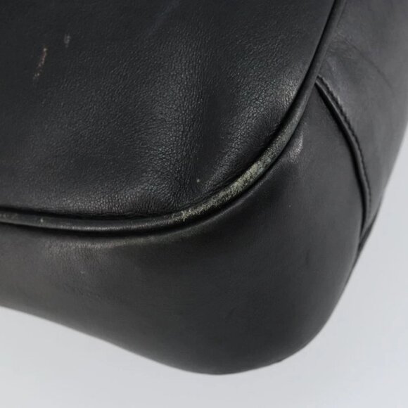 GUCCI Bamboo Hand Bag Leather 2way Black Gold - Picture 11 of 16